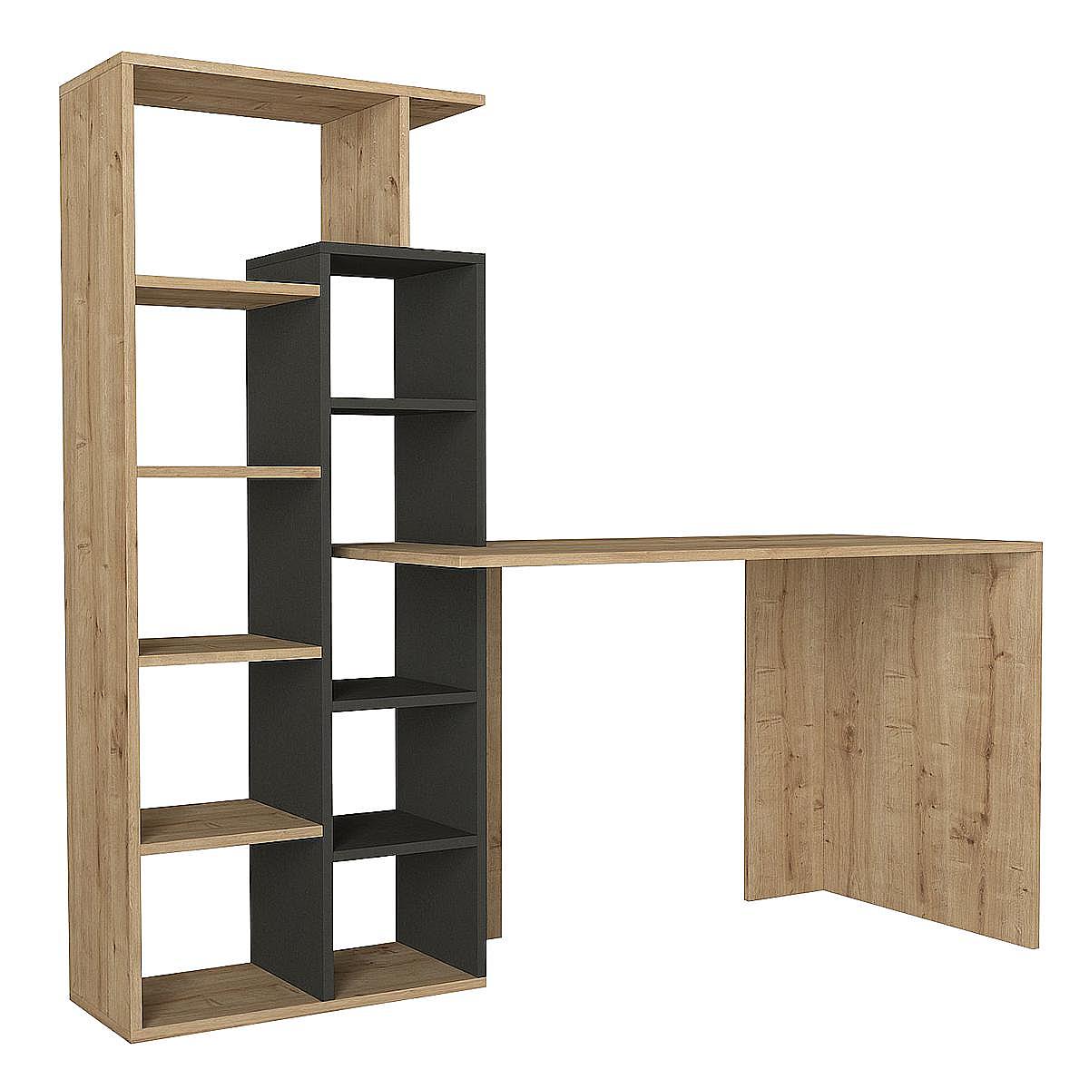 Γραφείο-Βιβλιοθήκη ArteLibre PRIMO Sapphire/Ανθρακί Μοριοσανίδα/Μελαμίνη 152x60x74/148cm Arte-14410272