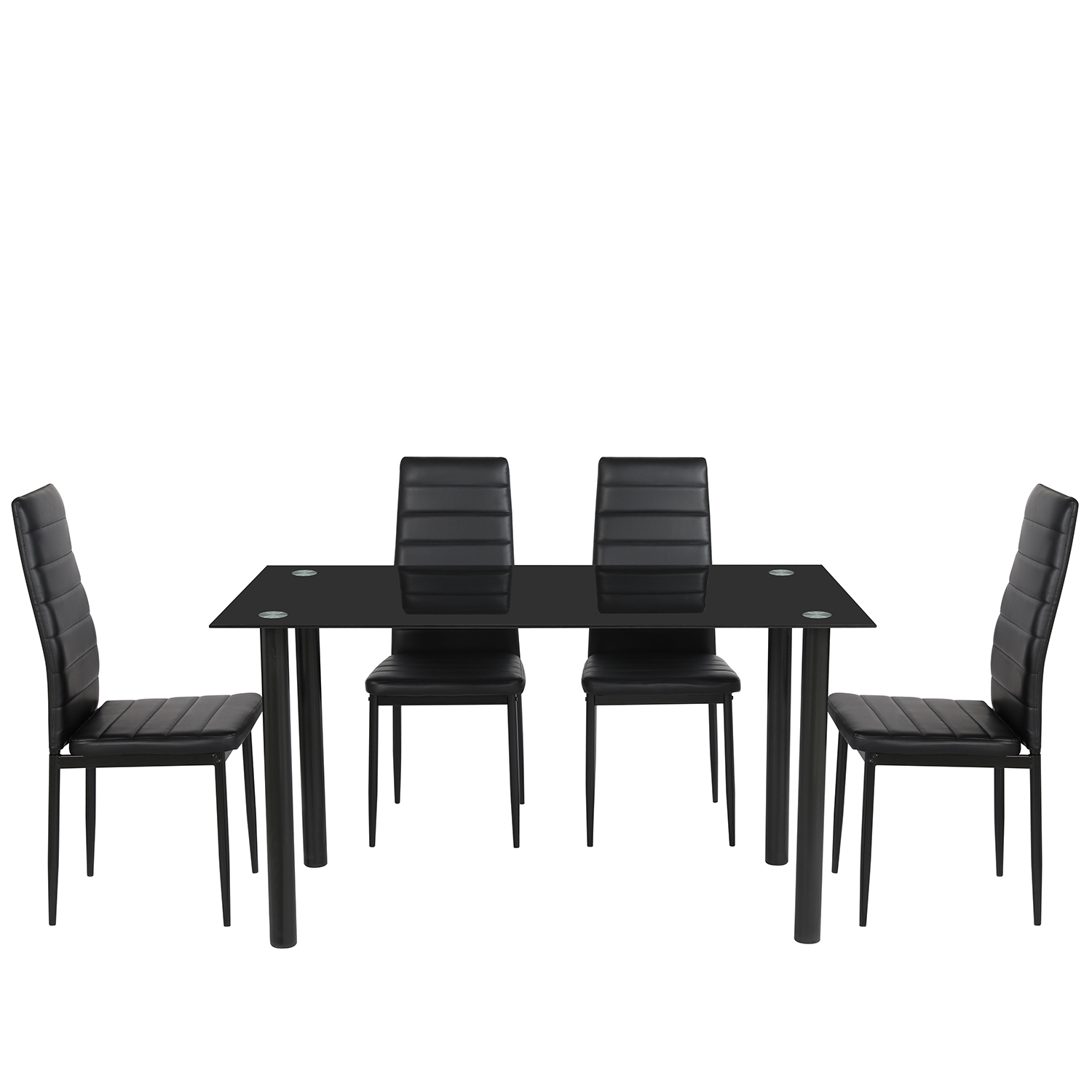 Σετ Τραπεζαρίας (4+1) ArteLibre TAGETES Μαύρο 120x70x75cm Arte-14420014