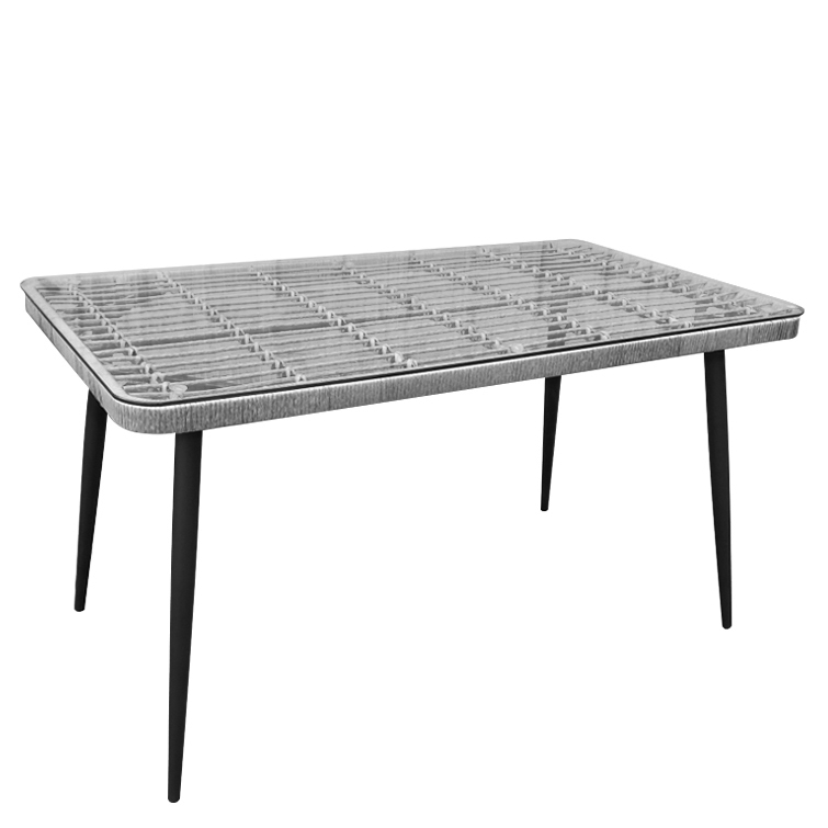 Τραπέζι Κήπου ArteLibre QUITO Γκρι/Μαύρο Μέταλλο/Rattan/Γυαλί 160x90x78cm Arte-14420029 Τραπέζι Κήπου ArteLibre QUITO Γκρι/Μαύρο Μέταλλο/Rattan/Γυαλί 160x90x78cm Arte-14420029