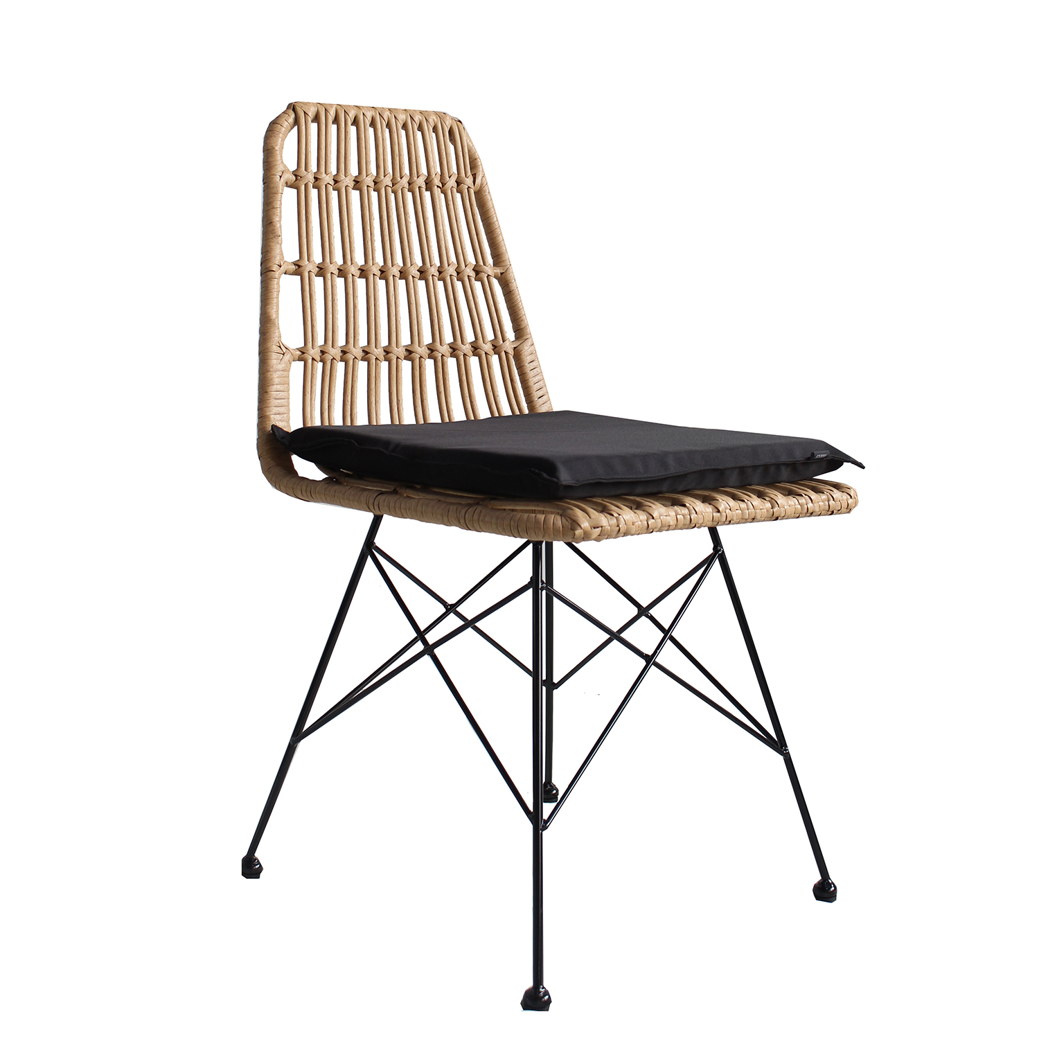 Καρέκλα Κήπου ArteLibre ALFONSE Φυσικό/Μαύρο Μέταλλο/Rattan 47x62x81cm Καρέκλα Κήπου ArteLibre ALFONSE Φυσικό/Μαύρο Μέταλλο/Rattan 47x62x81cm