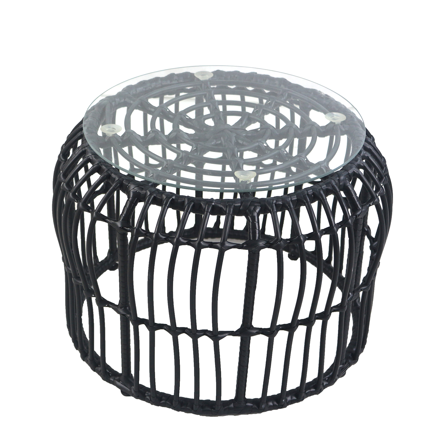 Τραπεζάκι Κήπου ArteLibre ALBIUS Μαύρο Rattan/Μέταλλο/Γυαλί Φ50x35cm Arte-14510027 Τραπεζάκι Κήπου ArteLibre ALBIUS Μαύρο Rattan/Μέταλλο/Γυαλί Φ50x35cm Arte-14510027
