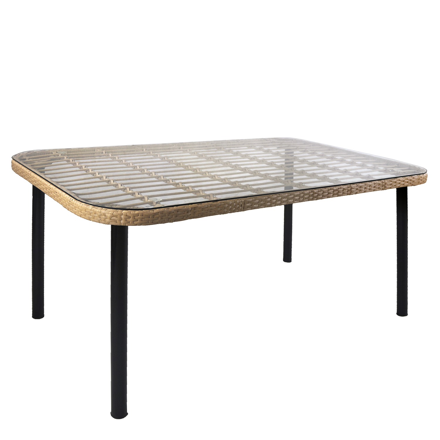 Τραπέζι Κήπου ArteLibre AMPIUS Φυσικό/Μαύρο Μέταλλο/Rattan/Γυαλί 160x90x73cm Arte-14510029 Τραπέζι Κήπου ArteLibre AMPIUS Φυσικό/Μαύρο Μέταλλο/Rattan/Γυαλί 160x90x73cm Arte-14510029