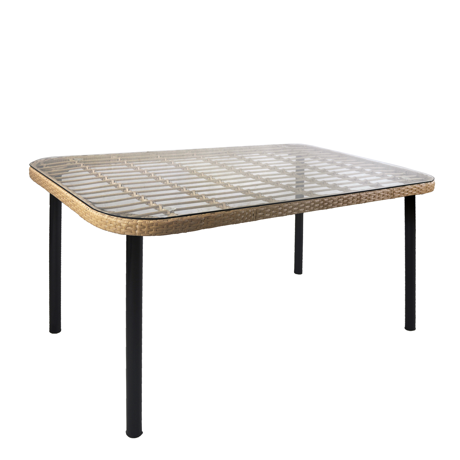 Τραπέζι Κήπου ArteLibre AMPLAS Φυσικό/Μαύρο Μέταλλο/Rattan/Γυαλί 140x80x73cm Arte-14510032 Τραπέζι Κήπου ArteLibre AMPLAS Φυσικό/Μαύρο Μέταλλο/Rattan/Γυαλί 140x80x73cm Arte-14510032