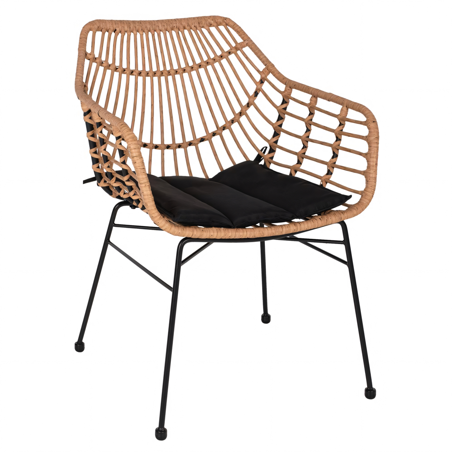 Πολυθρόνα Κήπου ArteLibre AFINIUS Φυσικό/Μαύρο Rattan/Μέταλλο 58.5×60.5x80cm Πολυθρόνα Κήπου ArteLibre AFINIUS Φυσικό/Μαύρο Rattan/Μέταλλο 58.5×60.5x80cm