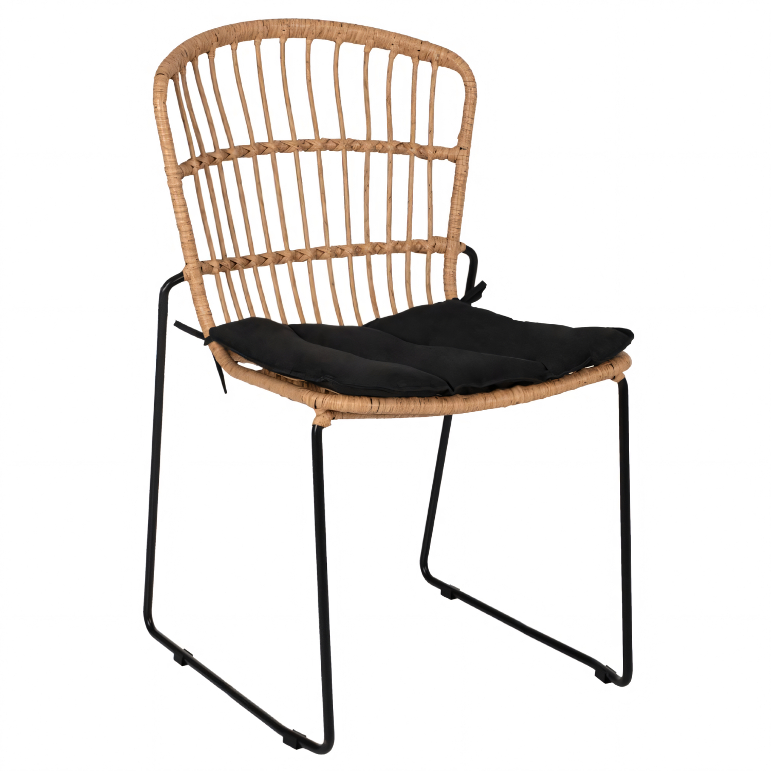 Καρέκλα Κήπου ArteLibre ALFENUS Φυσικό/Μαύρο Rattan/Μέταλλο 50x55x84cm Καρέκλα Κήπου ArteLibre ALFENUS Φυσικό/Μαύρο Rattan/Μέταλλο 50x55x84cm