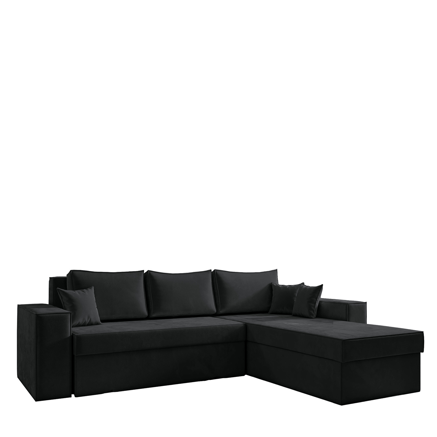 Καναπές Γωνιακός ArteLibre Αναστρέψιμος CAHABON Μαύρο 250x210x79cm Arte-14560031