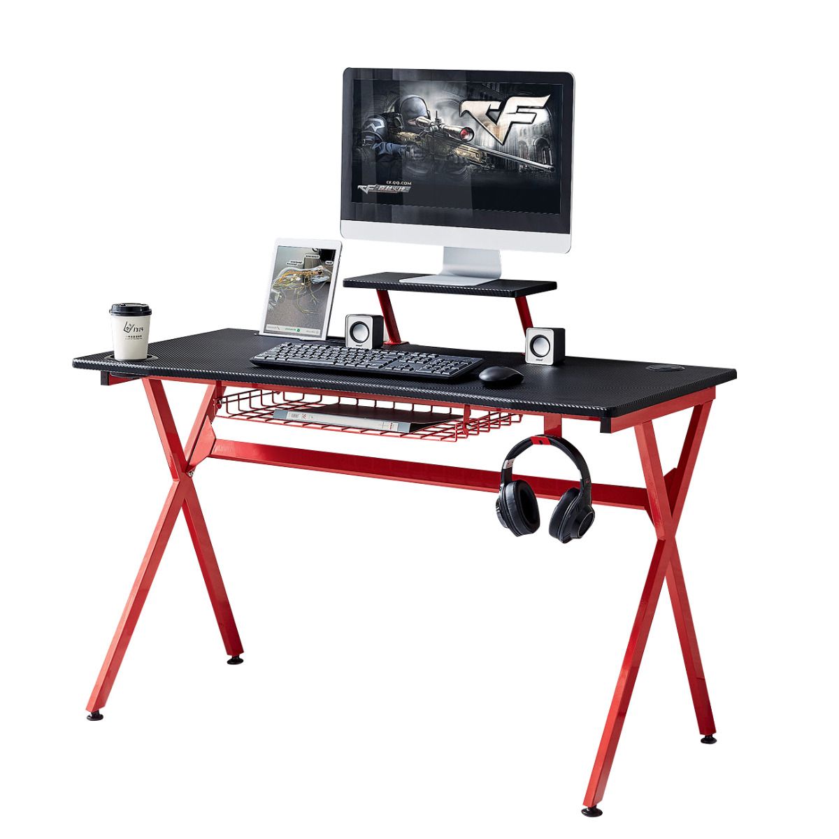 Γραφείο Gaming ArteLibre PETROSYS Μαύρο/Κόκκινο 120×60.5x90cm Arte-14580007 Γραφείο Gaming ArteLibre PETROSYS Μαύρο/Κόκκινο 120×60.5x90cm Arte-14580007