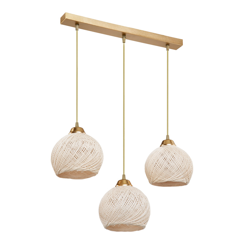 Φωτιστικό οροφής τρίφωτο PWL-0973 II pakoworld Ε27 χρυσό 50x18x85εκ