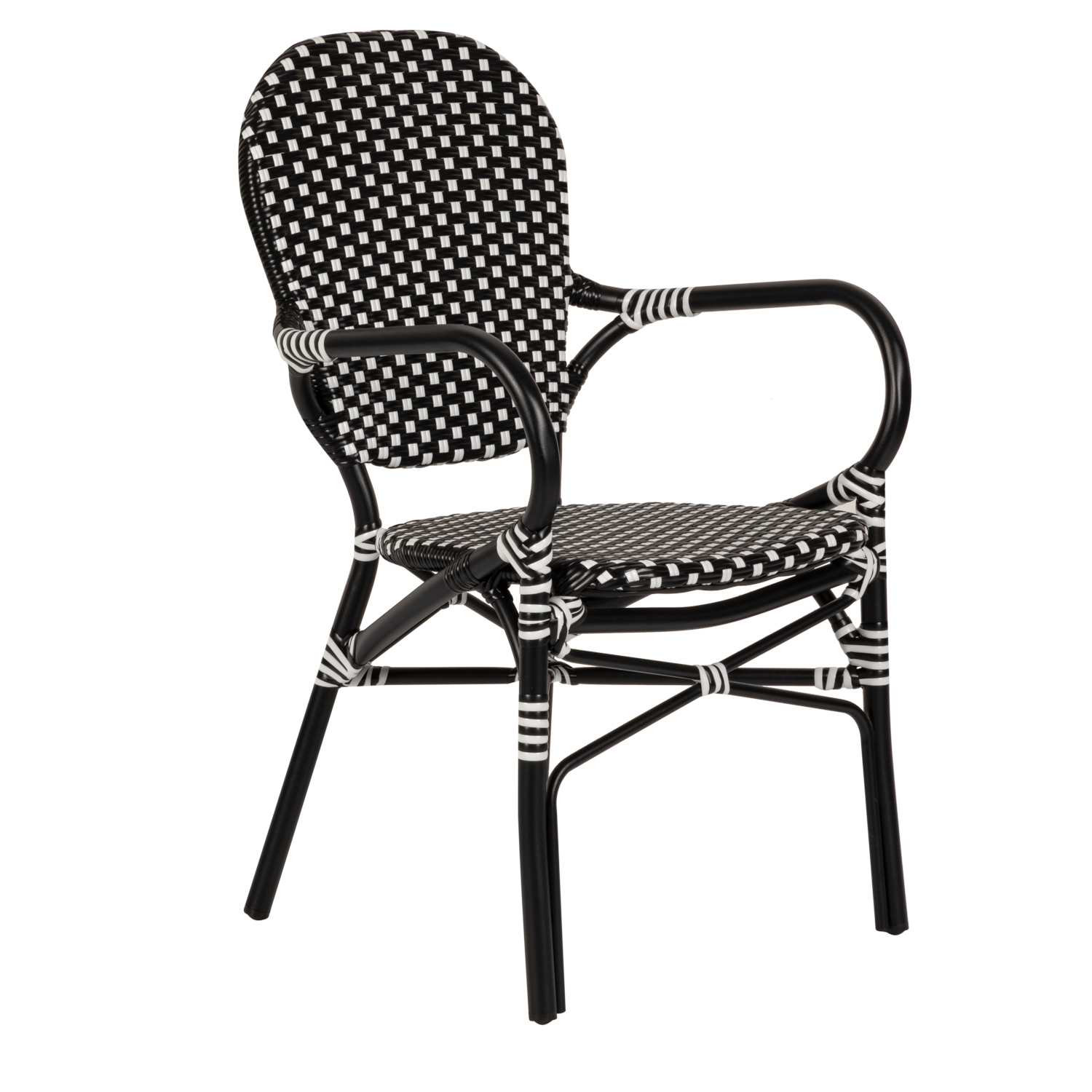 Καρέκλα Κήπου ArteLibre BOALI Μαύρο/Λευκό Αλουμίνιο/Rattan 41x45x92cm Arte-14840005