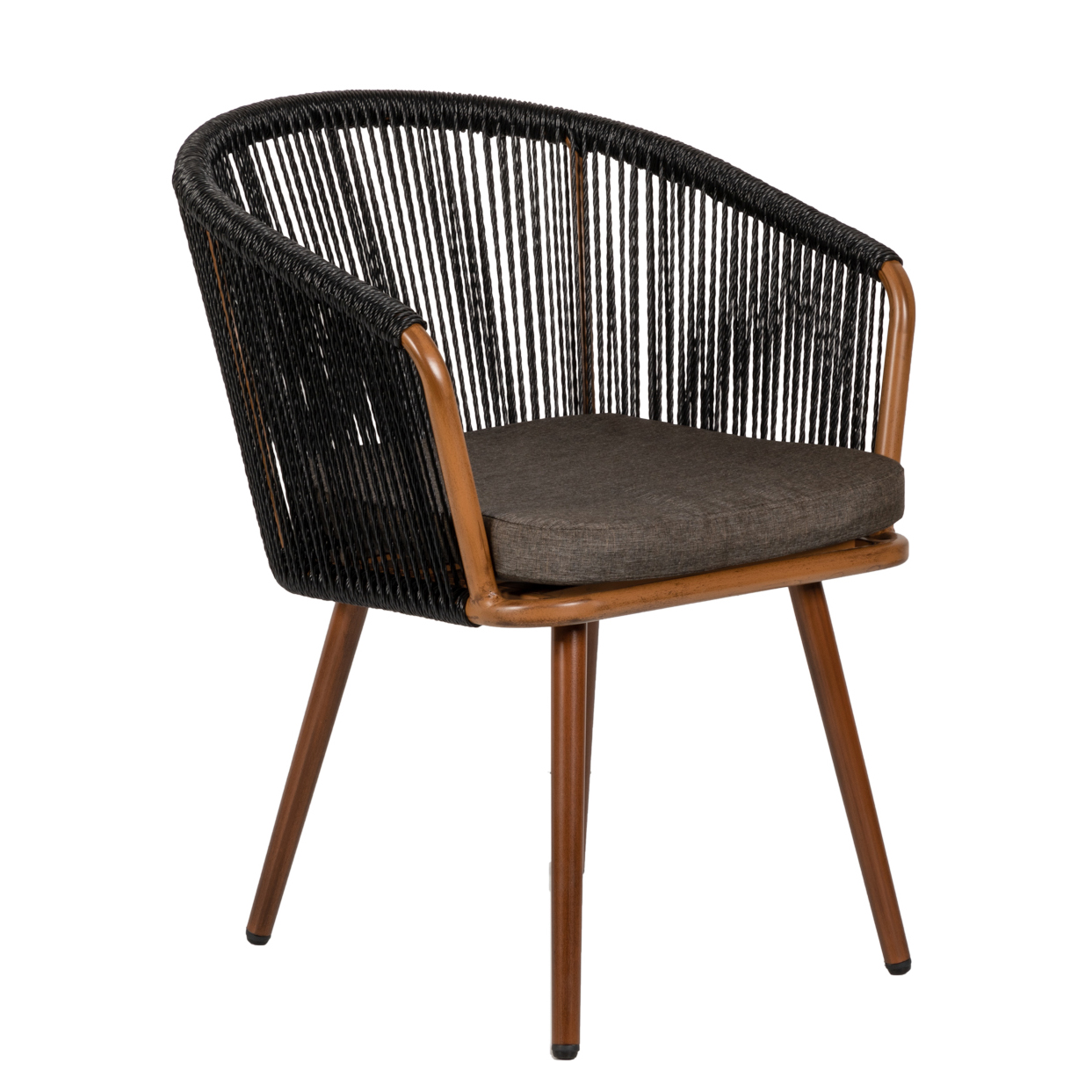 Πολυθρόνα Κήπου ArteLibre LOFOI Μαύρο/Καφέ Αλουμίνιο/Rattan 60x62x81cm Arte-14840010