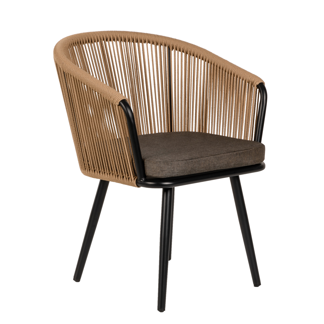 Πολυθρόνα Κήπου ArteLibre LOFOI Μαύρο/Καφέ Αλουμίνιο/Rattan 60x62x81cm Arte-14840011