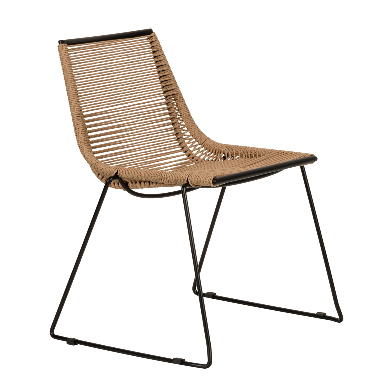 Καρέκλα Κήπου ArteLibre DERNA Φυσικό/Μαύρο Μέταλλο/Rattan 57x59x80cm Arte-14840023