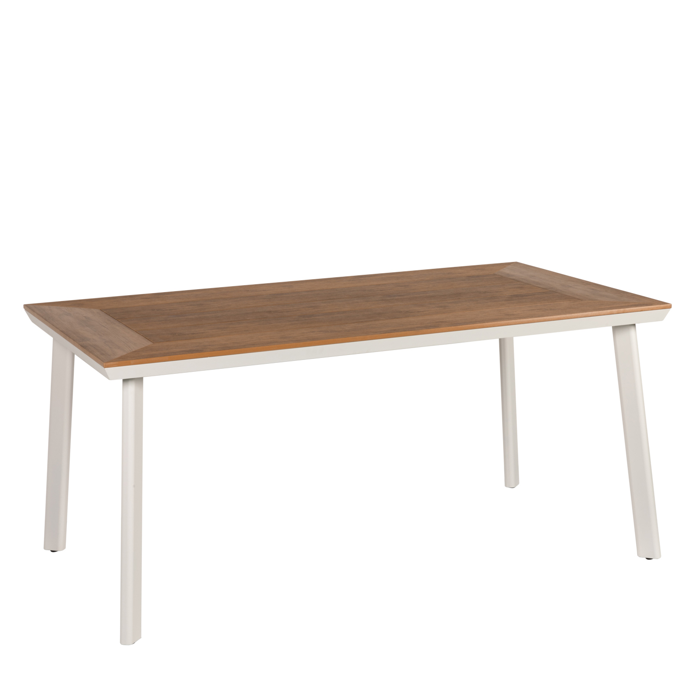 Τραπέζι Κήπου ArteLibre EPUPA Λευκό/Καρυδί Αλουμίνιο/Ξύλο 160x90x73cm Arte-14840034