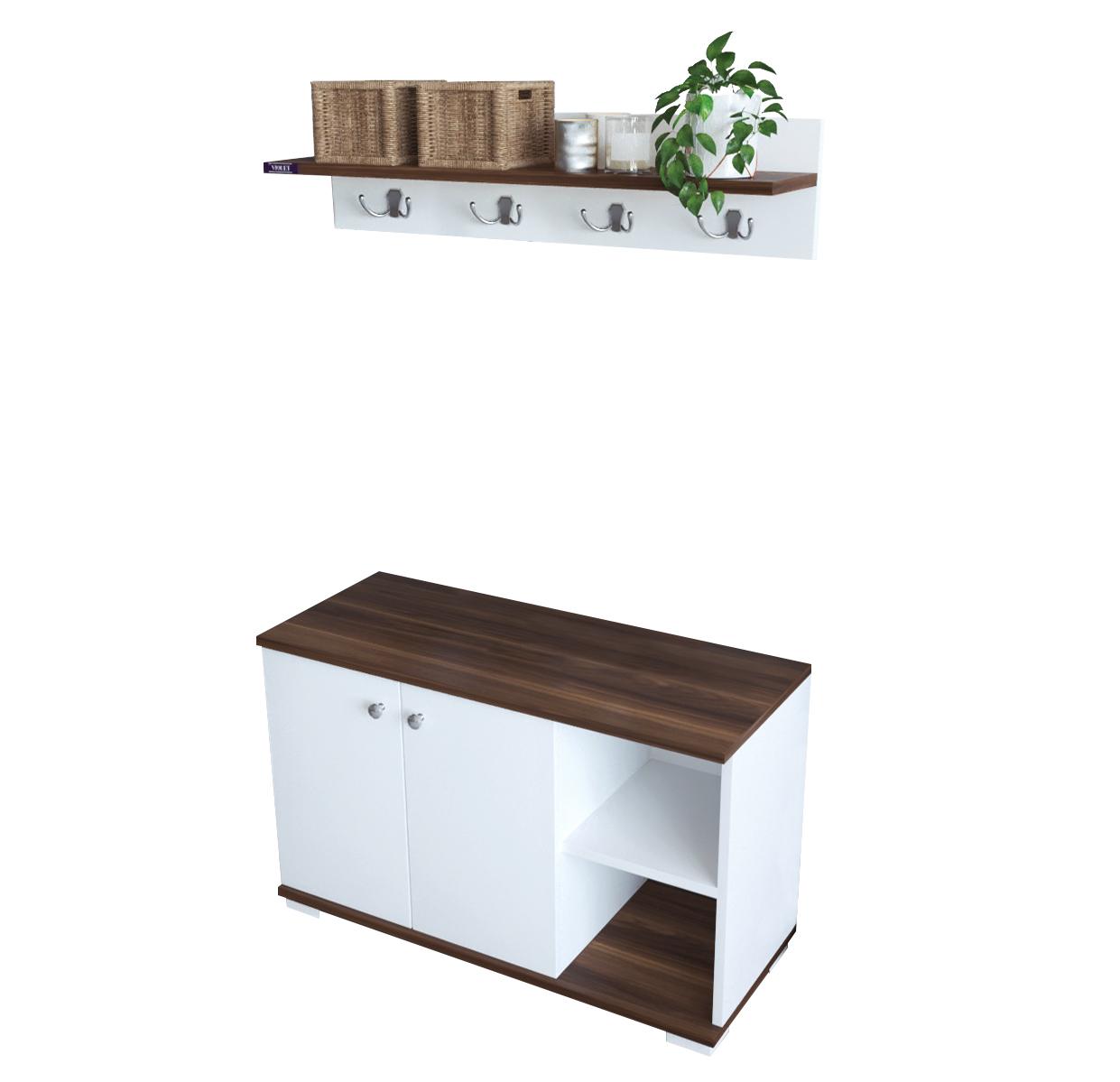 Έπιπλο Εισόδου ArteLibre FURAHA Καρυδί Μοριοσανίδα 90x33x52.2cm Έπιπλο Εισόδου ArteLibre FURAHA Καρυδί Μοριοσανίδα 90x33x52.2cm