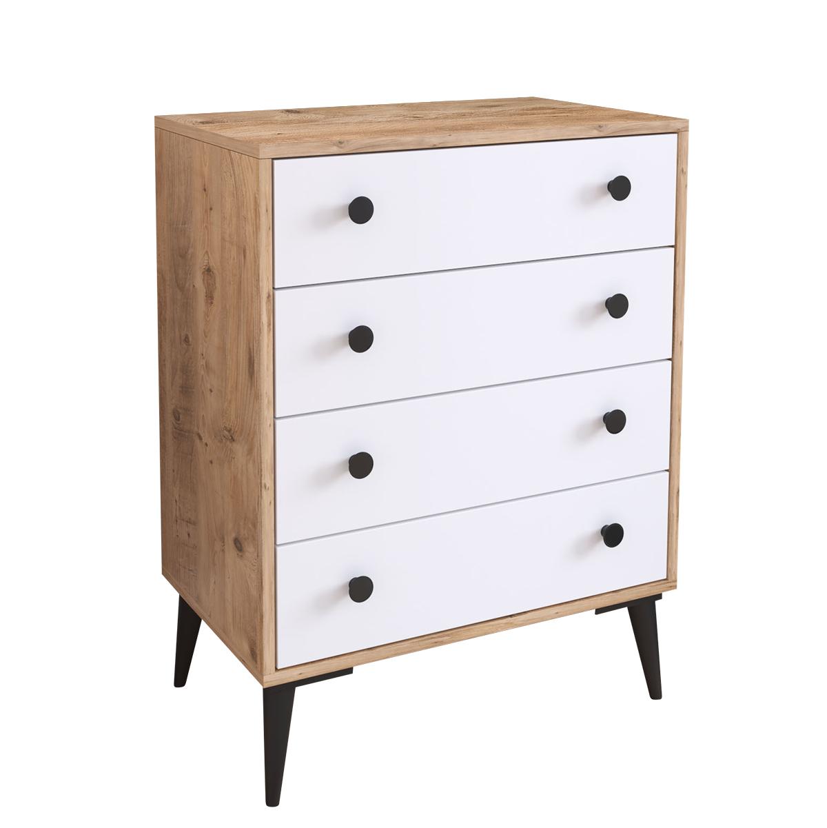 Συρταριέρα ArteLibre AMARI Δρυς/Λευκό Μοριοσανίδα 72x43x96cm Συρταριέρα ArteLibre AMARI Δρυς/Λευκό Μοριοσανίδα 72x43x96cm