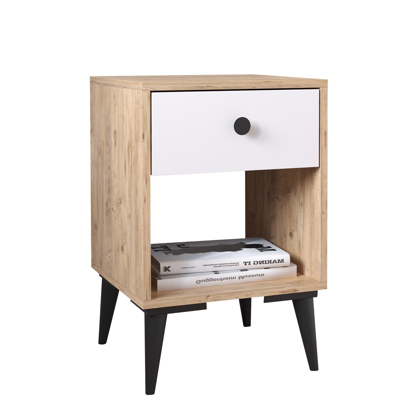 Κομοδίνο ArteLibre AMARI Δρυς/Λευκό Μοριοσανίδα 43x43x67.5cm Κομοδίνο ArteLibre AMARI Δρυς/Λευκό Μοριοσανίδα 43x43x67.5cm