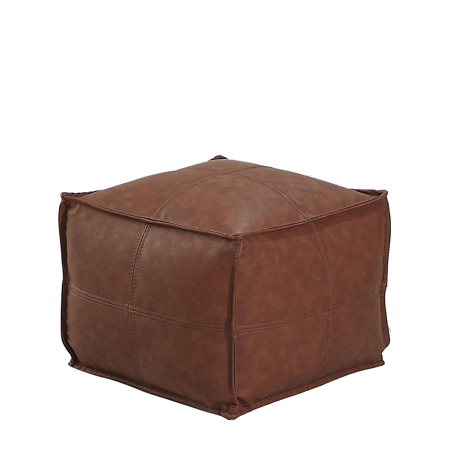 Πουφ ArteLibre ASIM Camel Δέρμα 45x45x33cm Πουφ ArteLibre ASIM Camel Δέρμα 45x45x33cm
