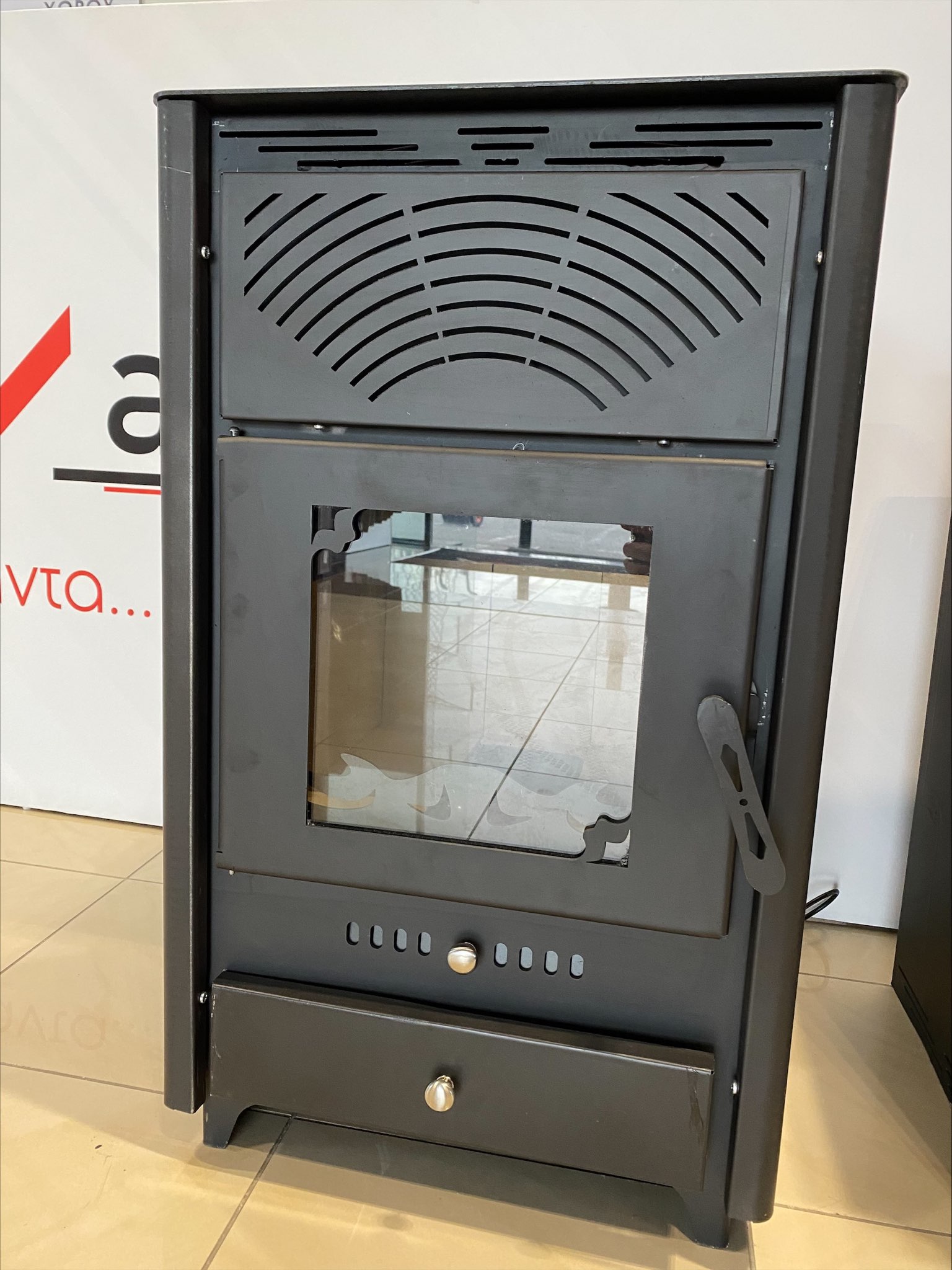 Mytherm Σόμπα ξύλου αερόθερμη 14+2 kw, Γκρι, Megal Air, Mytherm THERM-112288 Mytherm Σόμπα ξύλου αερόθερμη 14+2 kw, Γκρι, Megal Air, Mytherm THERM-112288