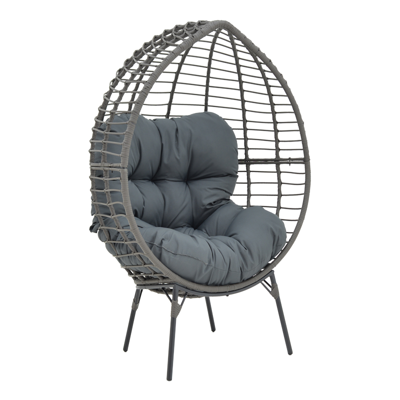 Πολυθρόνα Nestie pakoworld wicker rattan γκρι-μεταλλικό γκρι πόδι-γκρι μαξιλάρι 102x80x155εκ 152-000020 Πολυθρόνα Nestie pakoworld wicker rattan γκρι-μεταλλικό γκρι πόδι-γκρι μαξιλάρι 102x80x155εκ 152-000020