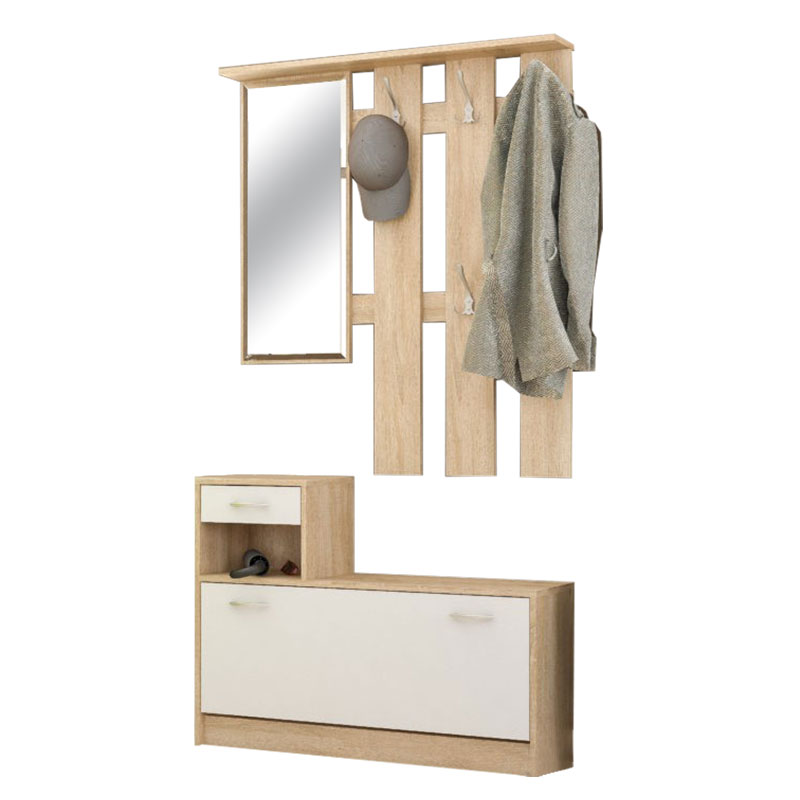 Έπιπλο εισόδου Rane Intrahome φυσικό-λευκό 100x27.5x187εκ INTRAPA-284111132