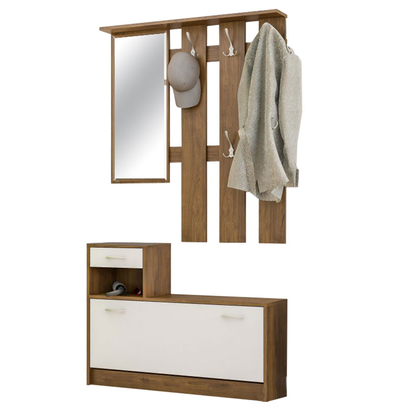 Έπιπλο εισόδου Rane Intrahome καρυδί-λευκό 100x27,5x187εκ INTRAPA-284111133