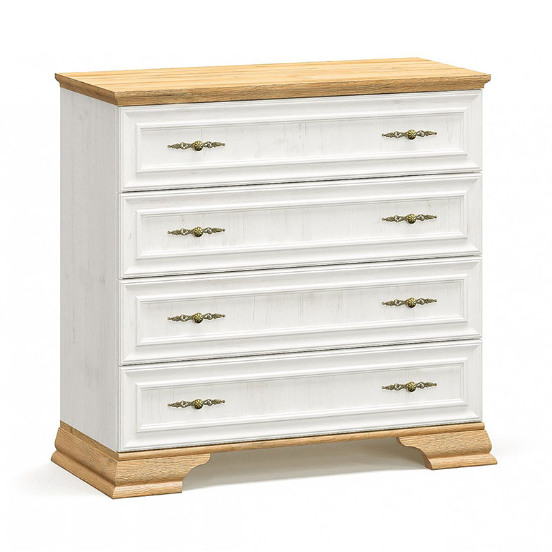 Συρταριέρα Jaden pakoworld 4ων συρταριών golden oak-λευκό antique 93,5x39x88,5εκ 173-000028 Συρταριέρα Jaden pakoworld 4ων συρταριών golden oak-λευκό antique 93,5x39x88,5εκ 173-000028