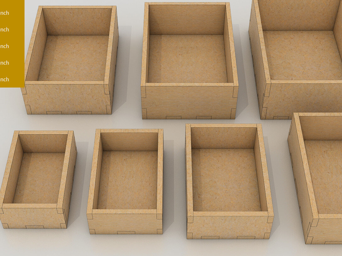 Σετ των 2 Intra απο ξύλο plywood 3mm-4mm πάχος 1/4 ιντσών Box Δίασταση 30x20 cm INTRAFABR-60993290