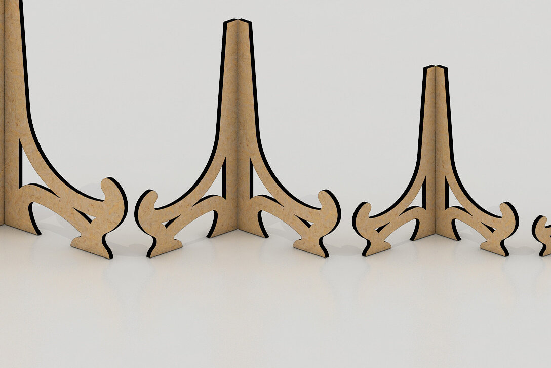 Intra απο ξύλο plywood 3mm-4mm πάχος κοπής με λέιζερ 1/4 ίντσας Easel Plate Stand Δίασταση 30x20 cm INTRAFABR-68564044