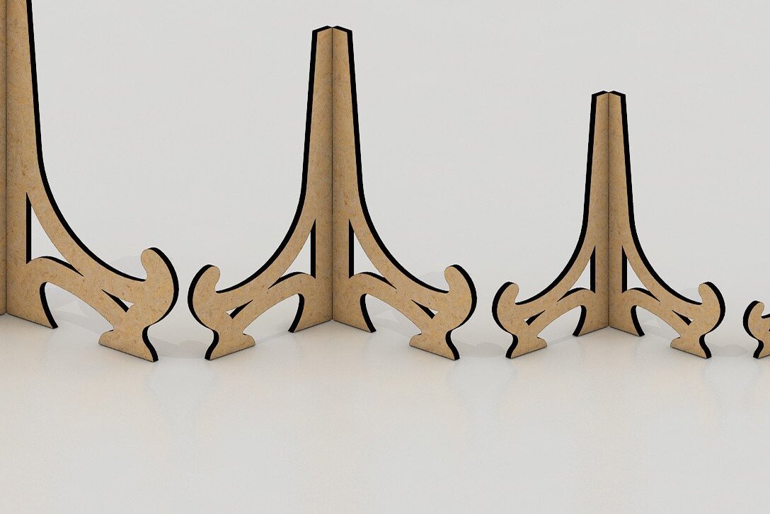 Σετ των 2 Intra απο ξύλο plywood 3mm-4mm πάχος λέιζερ 1/4 ίντσας Easel Plate Stand 13 Δίασταση 15x15 cm INTRAFABR-33969836