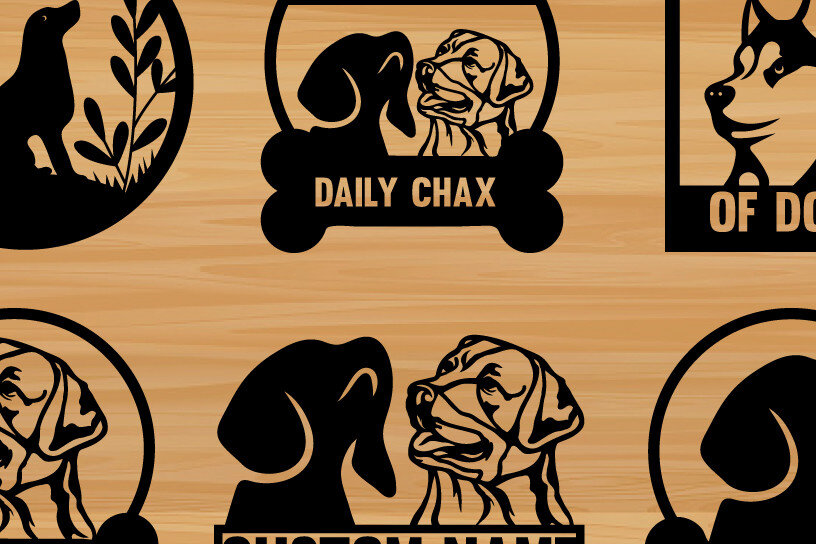 Intra απο ξύλο plywood 3mm-4mm πάχος 10 Σχέδιο λέιζερ τέχνηςξύλινης διακόσμησης τοίχου σκύλου Δίασταση 40x40 cm INTRAFABR-74781370