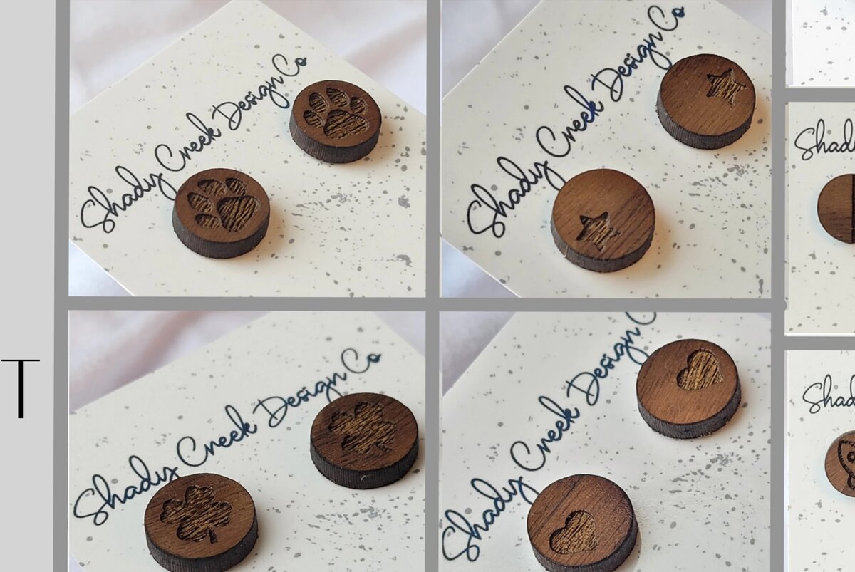 Σετ των 3 Intra απο ξύλο plywood 3mm-4mm πάχος 10 ζευγάρια καρφωτά σκουλαρίκια Δίασταση 5x5 cm INTRAFABR-9175512