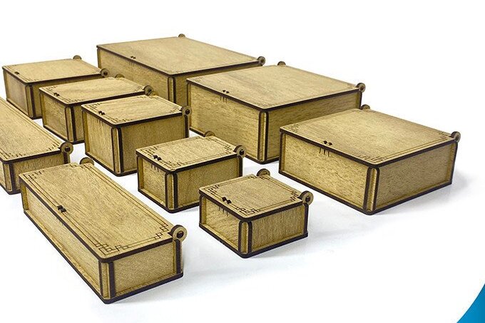 Σετ των 3 Intra απο ξύλο plywood 3mm-4mm πάχος κουτιών 10 τμχ μεγέθη, κοσμηματοπωλείο Δίασταση 10x10 cm INTRAFABR-35441375