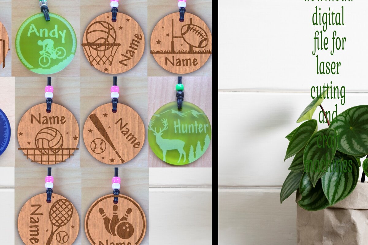 Σετ των 3 Intra απο ξύλο plywood 3mm-4mm πάχος 10 Μπρελόκ με θέμα Sport DIGITAL Δίασταση 6x6 cm INTRAFABR-79264859