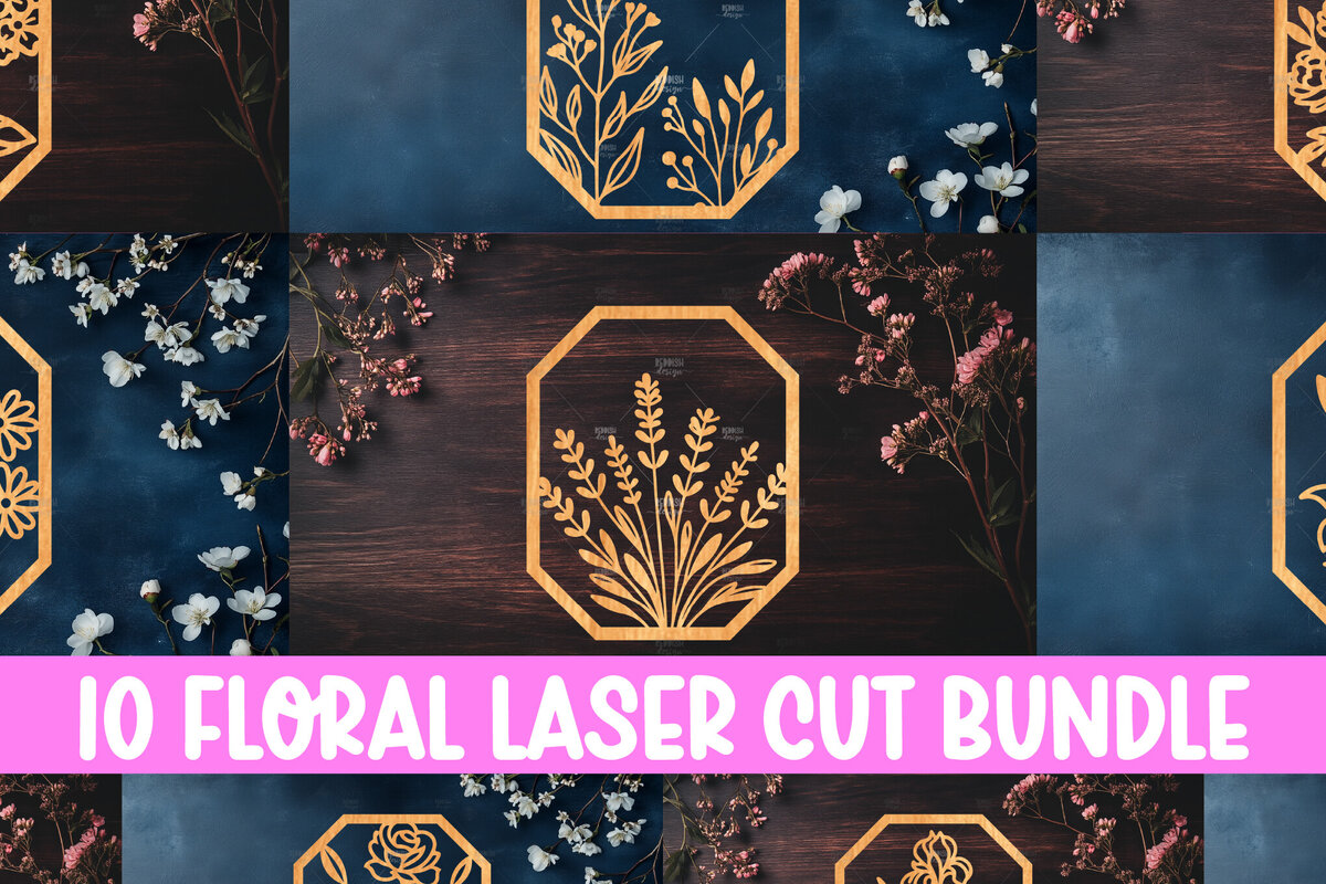 Intra απο ξύλο plywood 3mm-4mm πάχος 10 Wall Art Floral Πλαίσιο Cut  Δίασταση 40x40 cm INTRAFABR-125095003