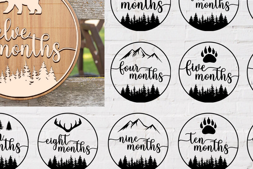 Intra απο ξύλο plywood 3mm-4mm πάχος Baby Milestone Cards Δίασταση 30x20 cm INTRAFABR-78974090