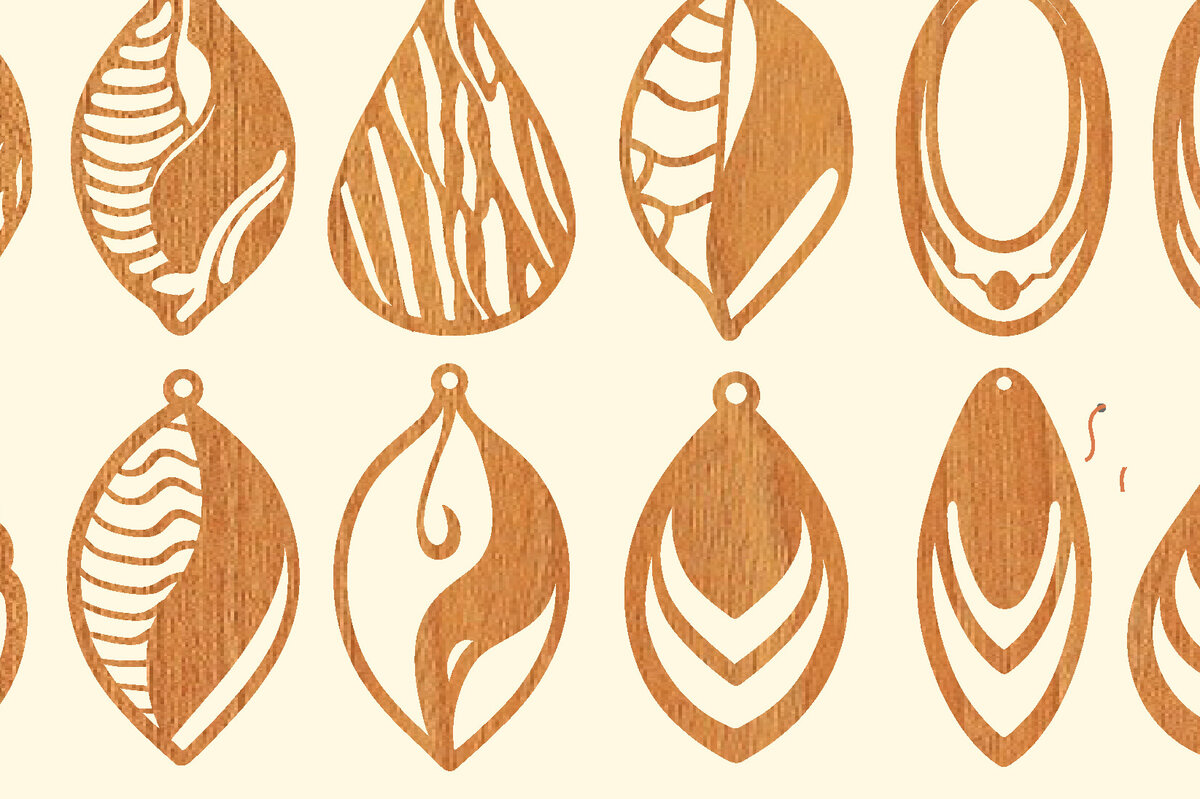 Σετ των 3 Intra απο ξύλο plywood 3mm-4mm πάχος 12 Ξύλινα Σκουλαρίκια Cut  Δίασταση 3x3 cm INTRAFABR-96656387