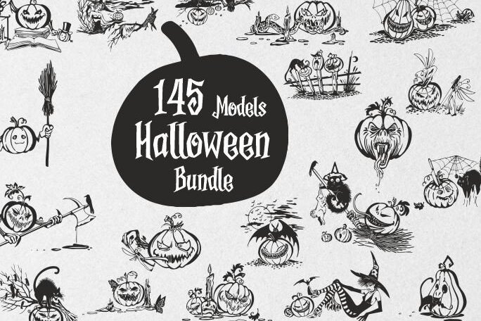 Σετ των 2 Intra απο ξύλο plywood 3mm-4mm πάχος HALLOWEEN 145 τμχ Δίασταση 15x15 cm INTRAFABR-39111568