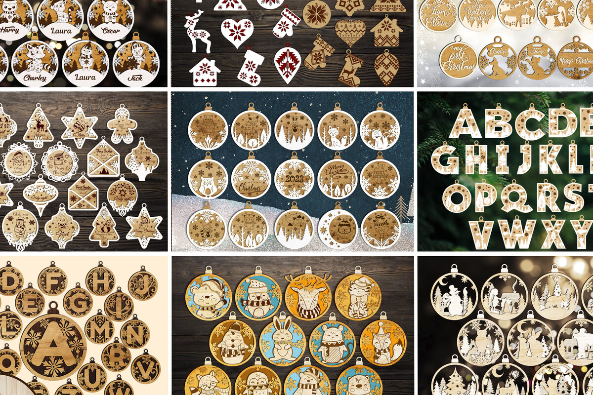 Σετ των 3 Intra απο ξύλο plywood 3mm-4mm πάχος 147 ΧΡΙΣΤΟΥΓΕΝΝΙΑΤΙΚΑ ΣΤΟΛΙΔΙΑ MEGA ΣΥΣΚ Δίασταση 4x4 cm INTRAFABR-49792350