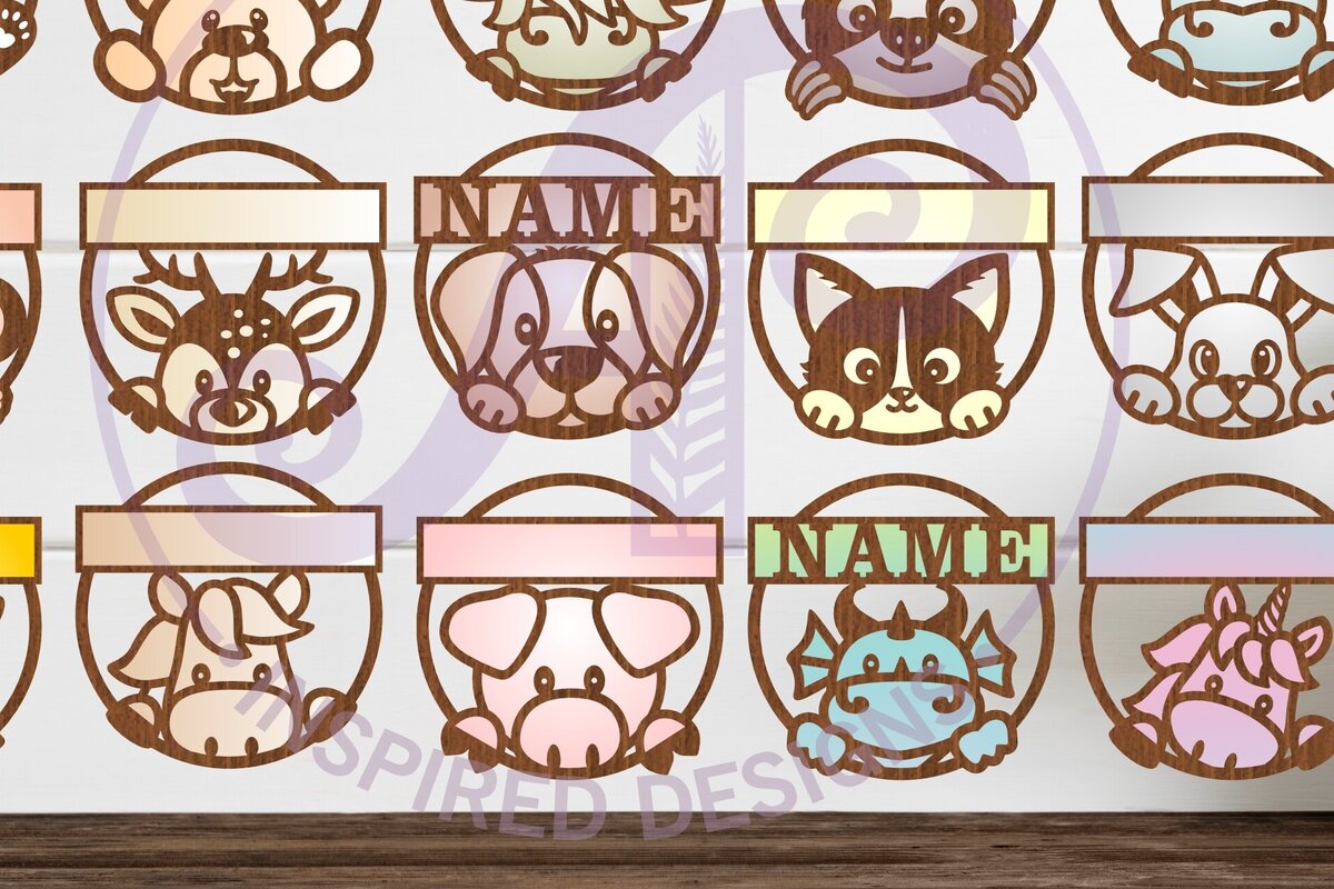 Σετ των 3 Intra απο ξύλο plywood 3mm-4mm πάχος 15 πινακίδας ονομάτων φυτωρίου ζώων Δίασταση 6x6 cm INTRAFABR-95615543