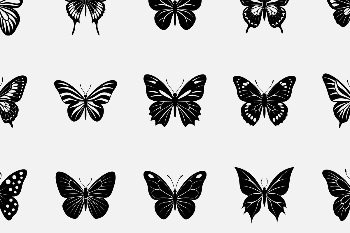 Σετ των 2 Intra απο ξύλο plywood 3mm-4mm πάχος Clipart 15 Butterfly Silhouette Δίασταση 30x20 cm INTRAFABR-115143840