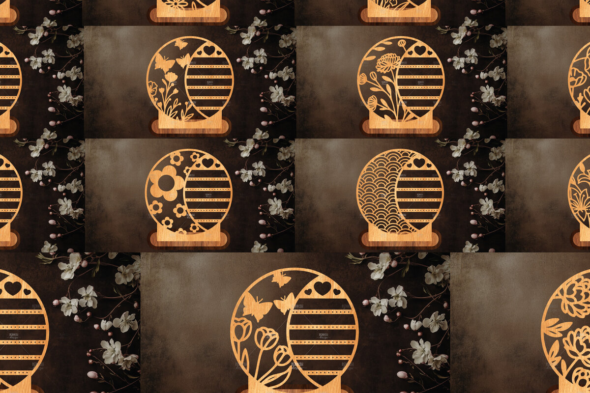 Σετ των 3 Intra απο ξύλο plywood 3mm-4mm πάχος 15 φλοράλ θήκη κοσμημάτων με λέιζερ Δίασταση 15x15 cm INTRAFABR-119830993