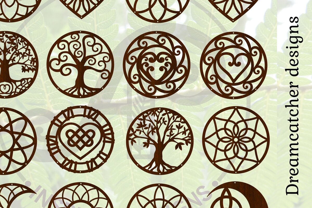 Intra απο ξύλο plywood 3mm-4mm πάχος 16 Dreamcatcher Design Cut  Δίασταση 15x15 cm INTRAFABR-68418687