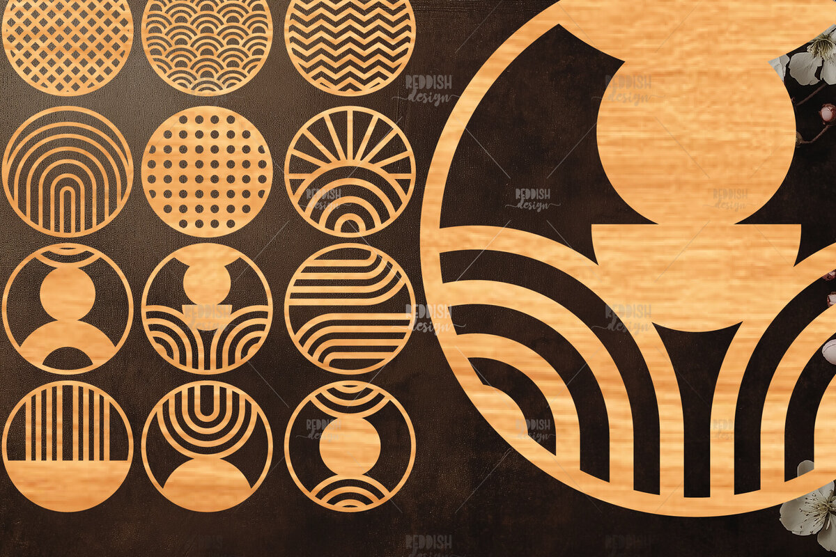 Σετ των 2 Intra απο ξύλο plywood 3mm-4mm πάχος 16 Στρογγυλή πινακίδα Δίασταση 30x20 cm INTRAFABR-121885986