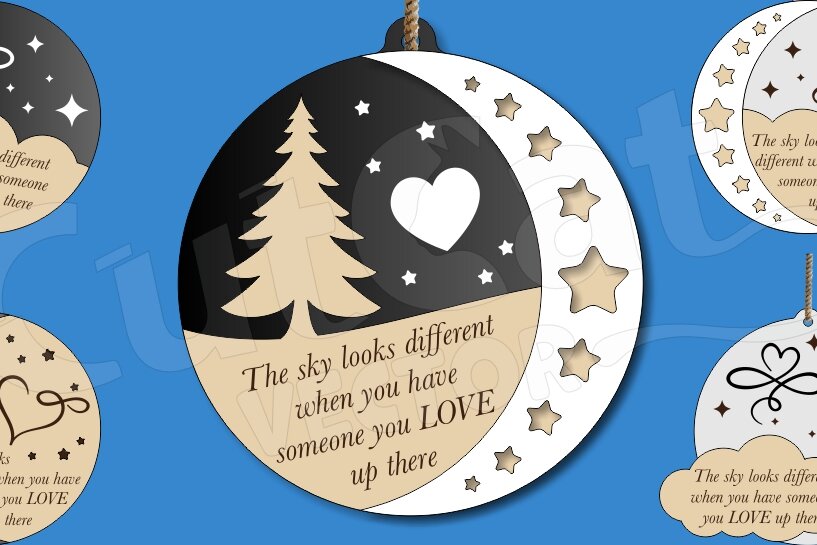 Σετ των 3 Intra απο ξύλο plywood 3mm-4mm πάχος 17 αναμνηστικές μπάλες Θυμηθείτε τον αγαπημένο σας Δίασταση 8x8 cm INTRAFABR-119425172