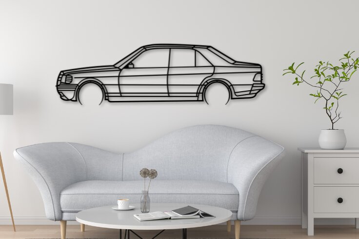 Σετ των 2 Intra απο ξύλο plywood 3mm-4mm πάχος 190E Car Silhouette, Cnc Δίασταση 15x15 cm INTRAFABR-109662017