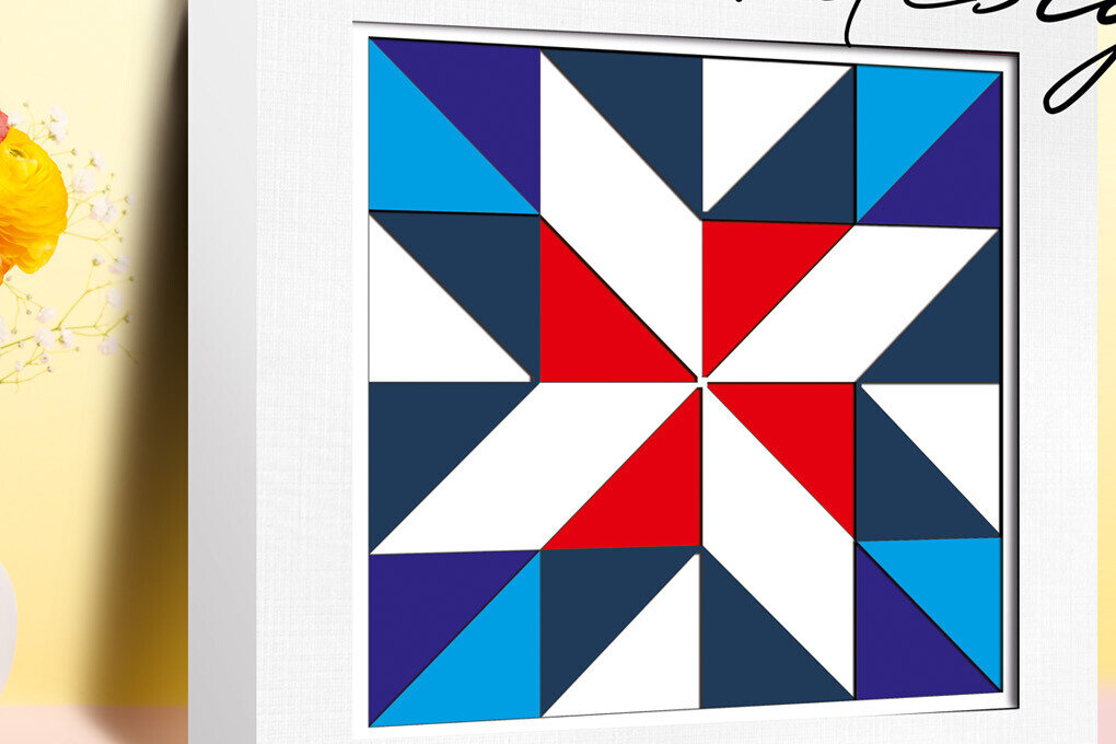 Σετ των 3 Intra απο ξύλο plywood 3mm-4mm πάχος 2 Σχέδια Shadow Box Μοτίβο παπλώματος αχυρώνα Δίασταση 7x7 cm INTRAFABR-103586564