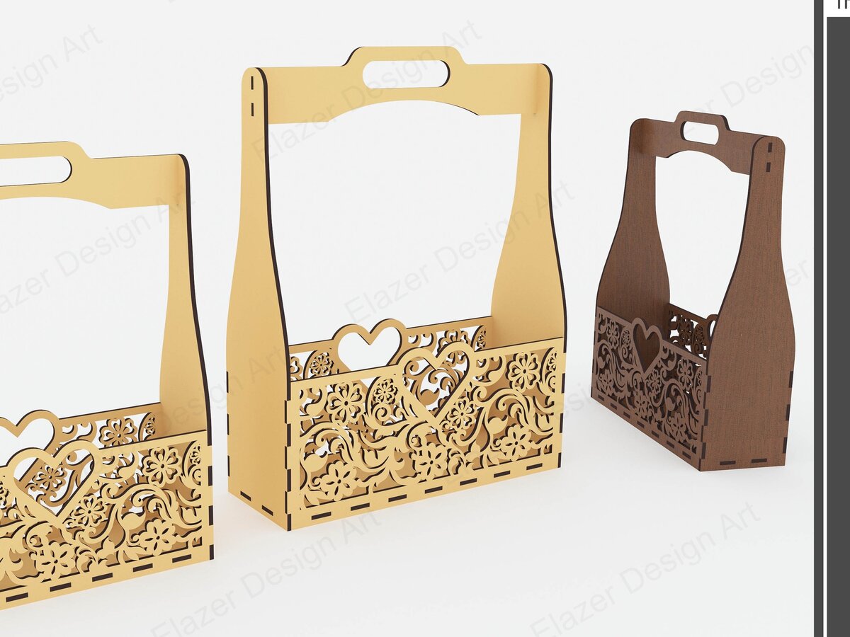 Σετ των 2 Intra απο ξύλο plywood 3mm-4mm πάχος 2 Διακοσμητικό Καλάθι Διαφορετικών Μεγεθών Δίασταση 15x15 cm INTRAFABR-72392516