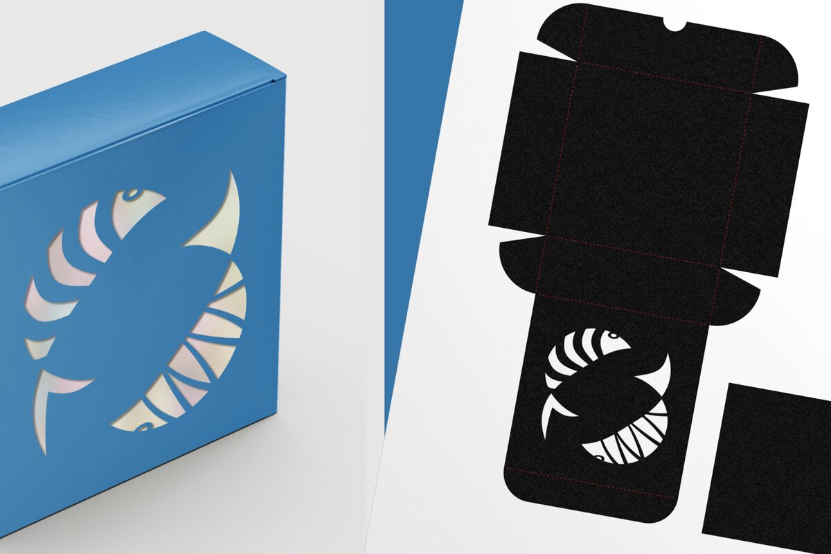 Σετ των 3 Intra απο ξύλο plywood 3mm-4mm πάχος 2 από Fish Cutout 1 λεπτό τετράγωνο μπομπονιέρα Δίασταση 2x2 cm INTRAFABR-122903268