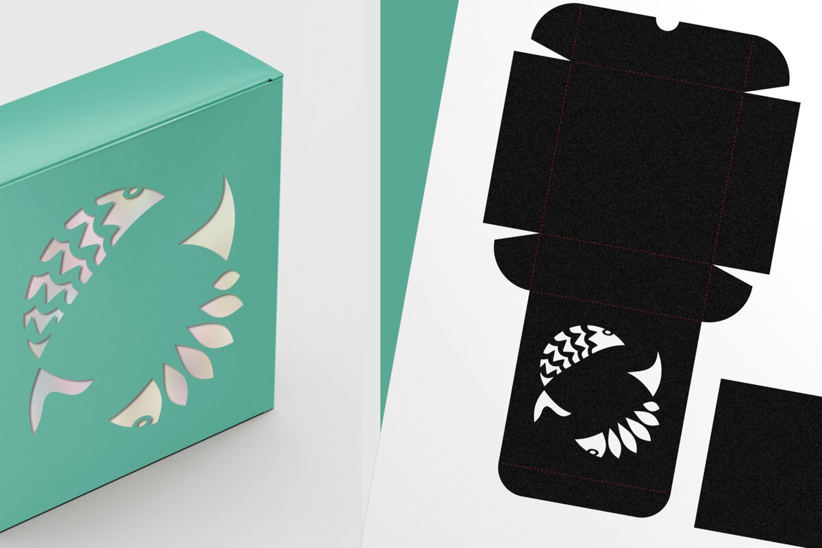 Σετ των 3 Intra απο ξύλο plywood 3mm-4mm πάχος 2 από Fish Cutout 2 Thin Square Favor Box Δίασταση 2x2 cm INTRAFABR-122903852