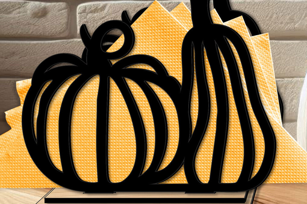 Σετ των 2 Intra απο ξύλο plywood 3mm-4mm πάχος 2 Χαρτοπετσέτα κολοκύθας Απόκριες των Ευχαριστιών Δίασταση 15x15 cm INTRAFABR-106811168